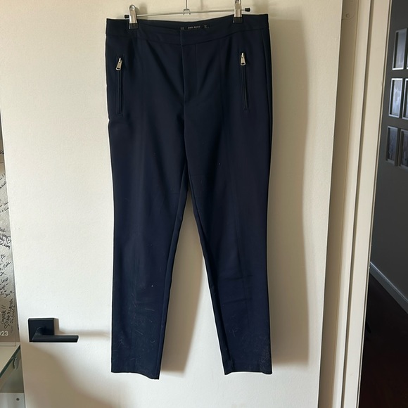Navy blue fitted trousers - Picture 1 of 3
